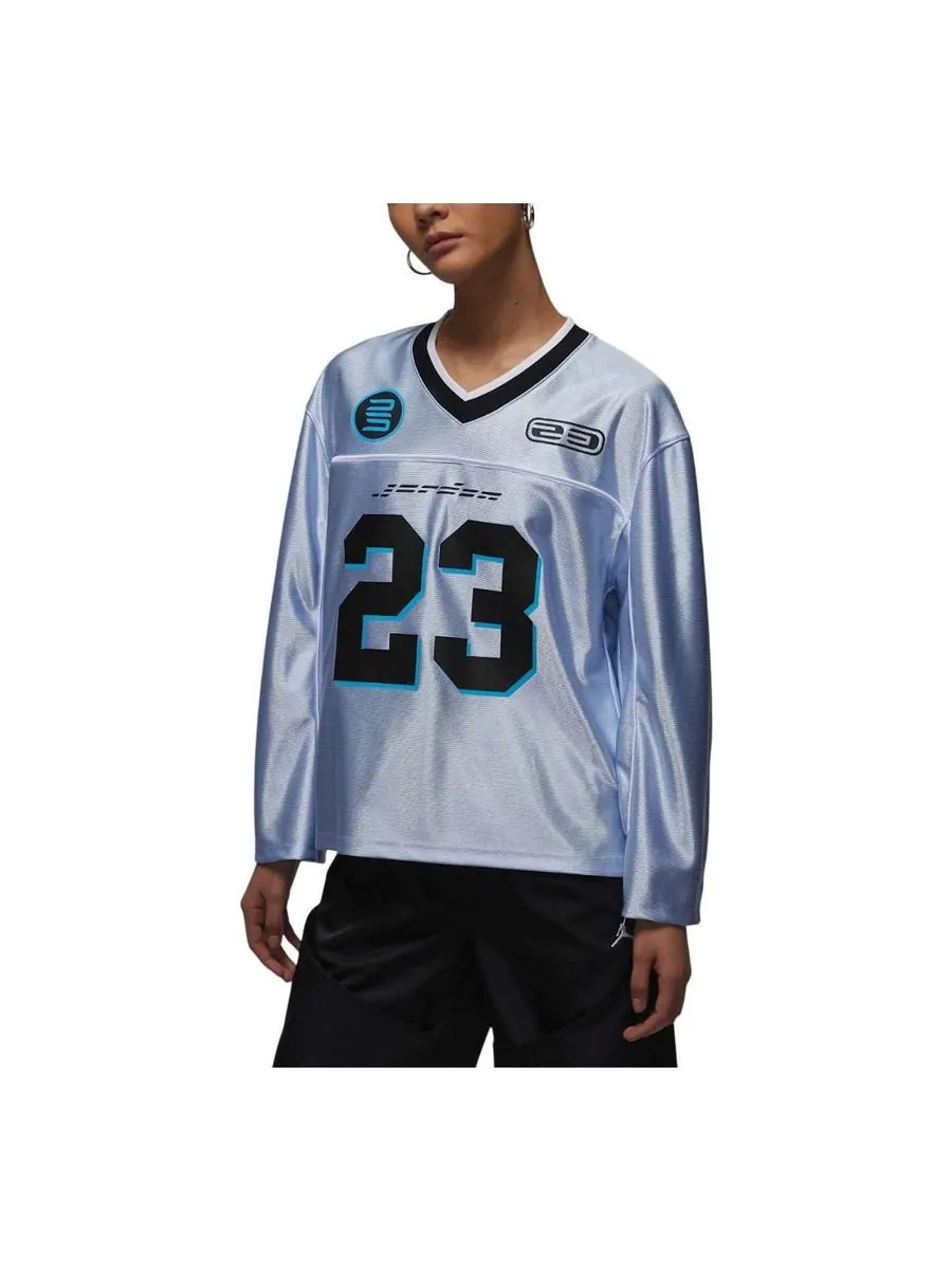 Джерси (WMNS) Air Jordan Long Sleeve Jersey Asia Sizing 'Hydrogen Blue' — изображение 1 из 2, синий