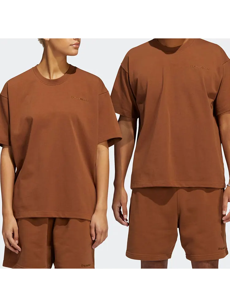 Футболка adidas x Pharrell Humanrace Small Logo T-Shirt 'Brown' — изображение 3 из 6, коричневый