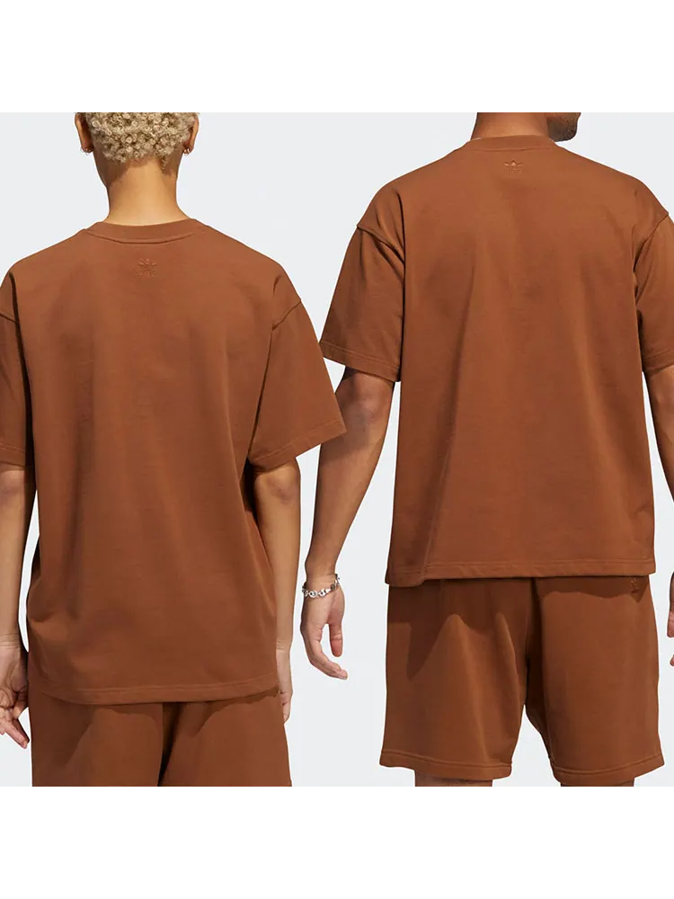 Футболка adidas x Pharrell Humanrace Small Logo T-Shirt 'Brown' — изображение 4 из 6, коричневый