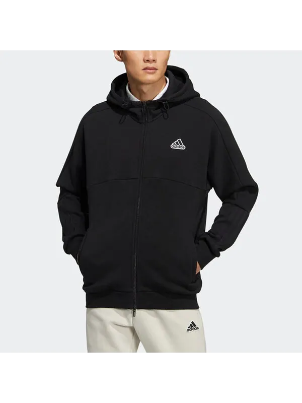 Куртка adidas Splicing hooded Zipper Jacket Black — изображение 4 из 4, мульти