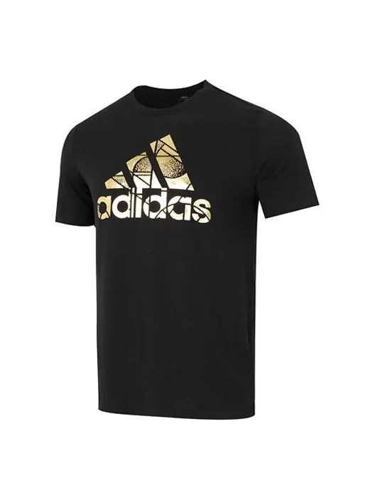 Футболка adidas Large Logo Printing Athleisure Casual Sports Round Neck Short Sleeve Black — изображение 1 из 4, мульти