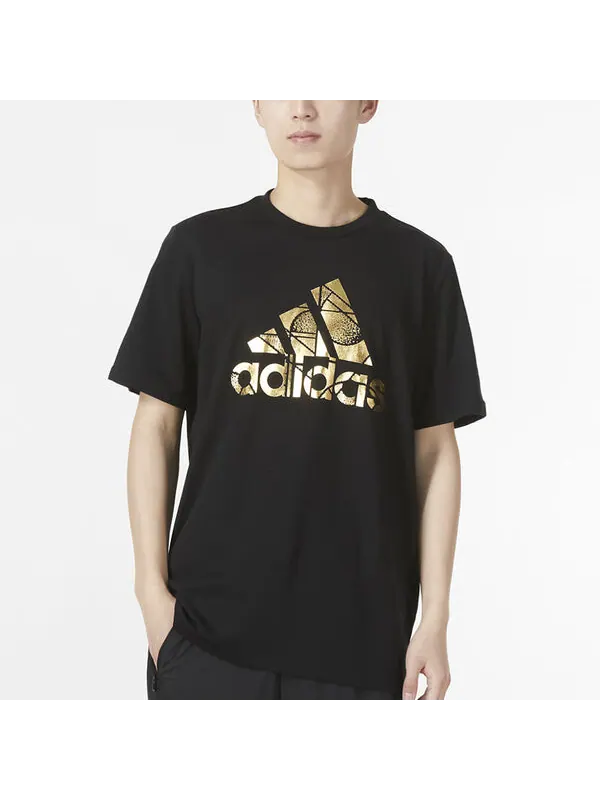 Футболка adidas Large Logo Printing Athleisure Casual Sports Round Neck Short Sleeve Black — изображение 3 из 4, мульти