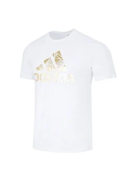 Футболка adidas Large Logo Printing Casual Round Neck Short Sleeve White — изображение 1 из 4, мульти