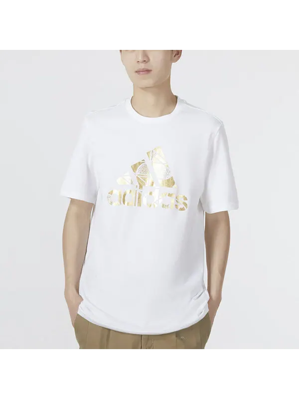Футболка adidas Large Logo Printing Casual Round Neck Short Sleeve White — изображение 3 из 4, мульти