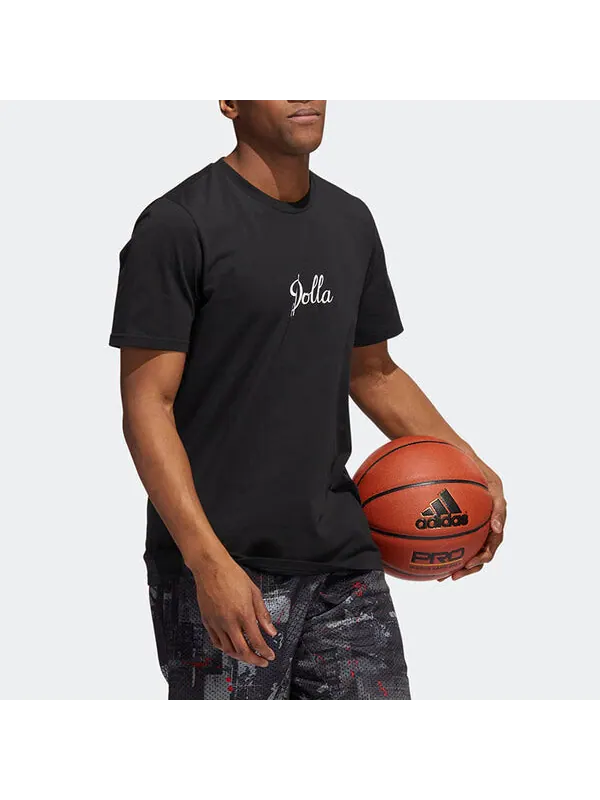 Футболка Men's adidas Alphabet Printing Sports Round Neck Short Sleeve Black T-Shirt — изображение 2 из 4, мульти