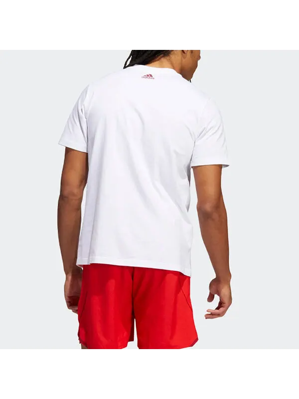 Футболка Men's adidas Basketball Series Spida Logo Printing Sports Short Sleeve White T-Shirt — изображение 4 из 4, мульти