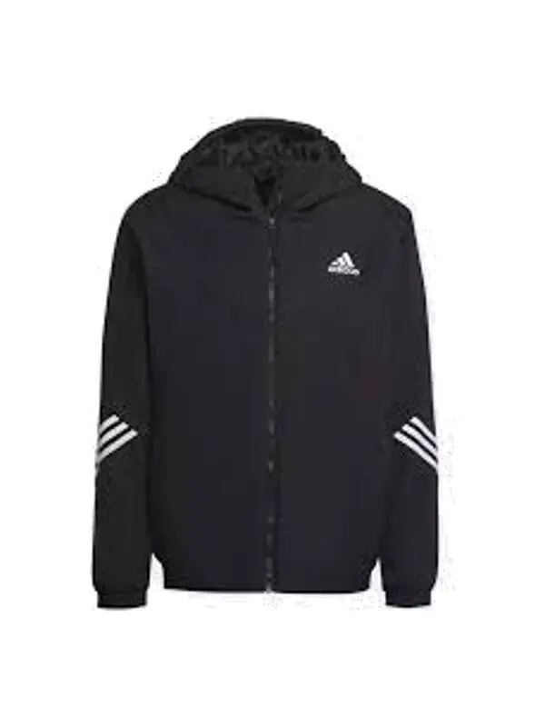 Куртка обратно к спортивной куртке с капюшоном Adidas — изображение 1 из 3, черный/белый
