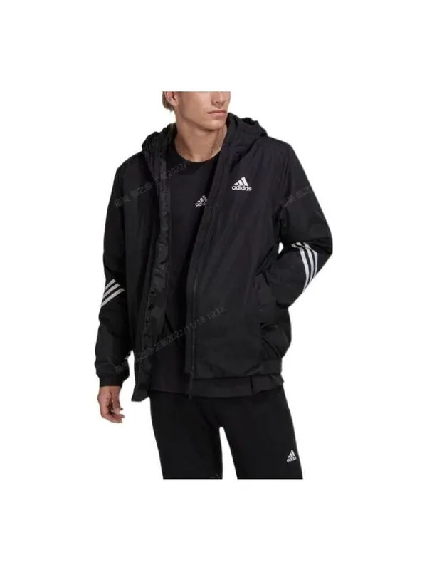 Куртка обратно к спортивной куртке с капюшоном Adidas — изображение 2 из 3, черный/белый