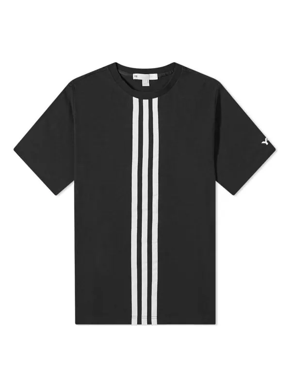 Футболка y футболка с тремя полосками по центру спереди Adidas — изображение 1 из 1, черный/белый