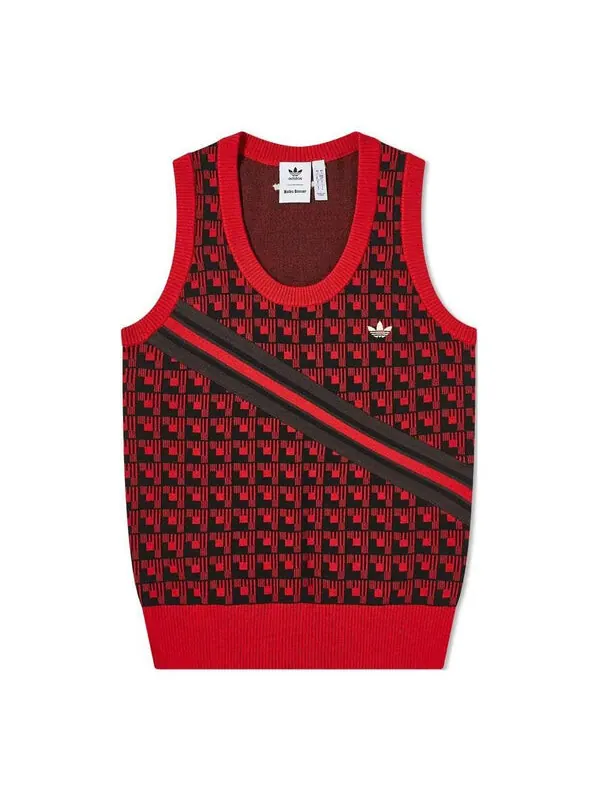 Жилеты x wales bonner полосатый трикотажный жилет Adidas — изображение 1 из 2, красный/черный