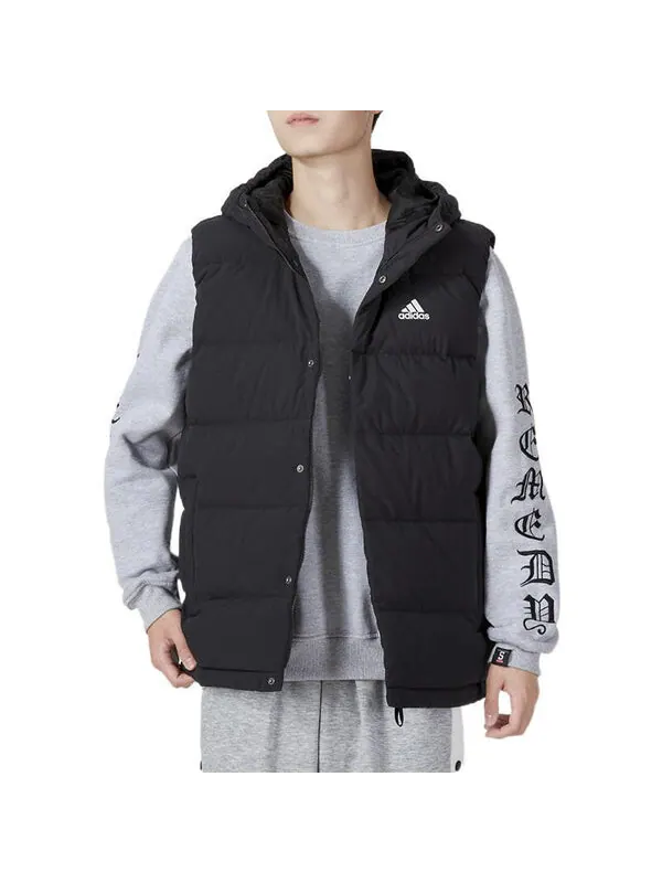 Жилеты гелионик с капюшоном пуховые жилеты Adidas — изображение 3 из 4, черный