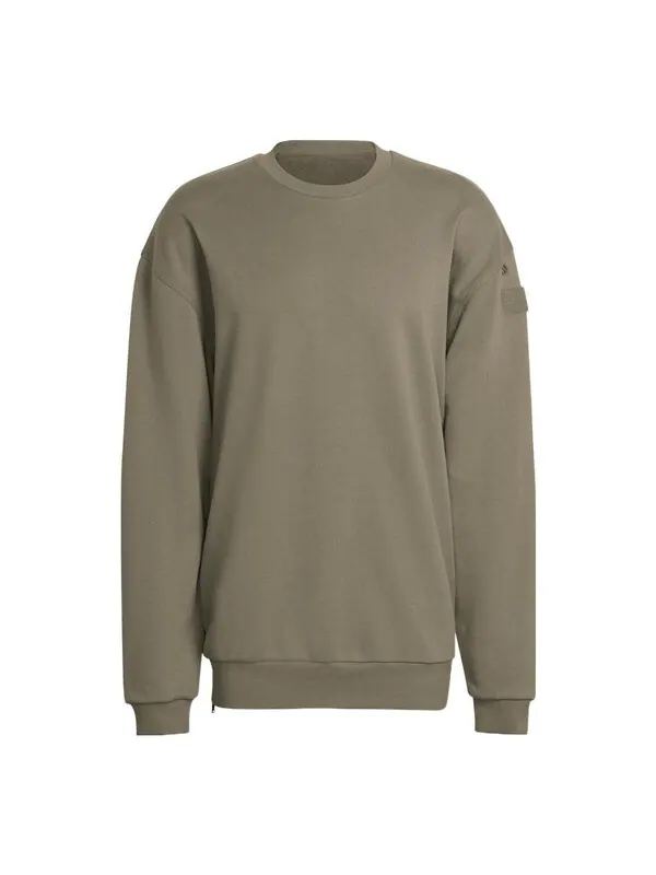 Толстовка Men's adidas Solid Color Round Neck Loose Pullover Hoodless Gray Brown — изображение 1 из 4, мульти