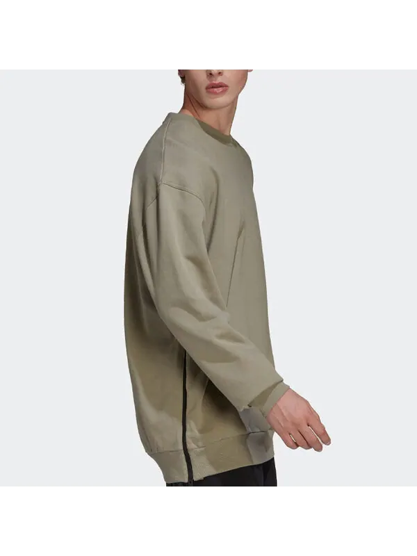 Толстовка Men's adidas Solid Color Round Neck Loose Pullover Hoodless Gray Brown — изображение 4 из 4, мульти