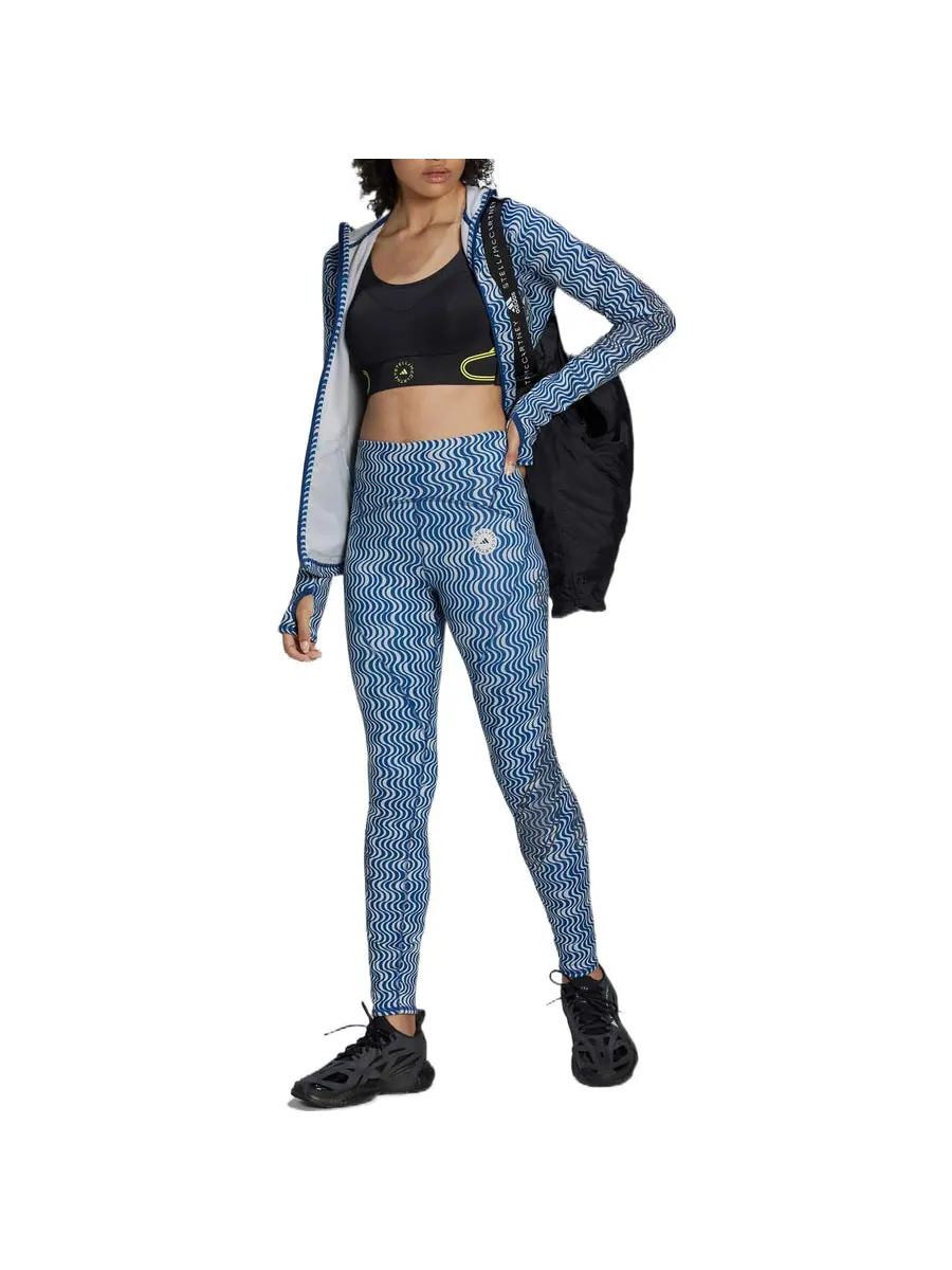 Леггинсы (WMNS) adidas by Stella McCartney TruePace Running COLD.RDY Leggings 'Teal' — изображение 2 из 4, бирюзовый