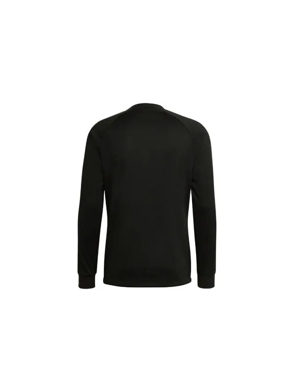 Футболка Men's adidas Stripe Round Neck Long Sleeves Black T-Shirt — изображение 2 из 4, мульти