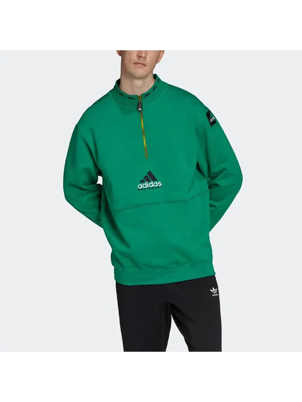 Толстовка adidas Equipment Series Half Zipper Pullover Green — изображение 2 из 4, зеленый