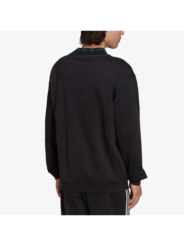Толстовка Men's adidas originals Eqt Logo Embroidered Sports Round Neck Pullover Black — изображение 3 из 4, мульти