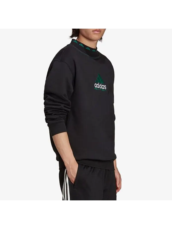Толстовка Men's adidas originals Eqt Logo Embroidered Sports Round Neck Pullover Black — изображение 4 из 4, мульти