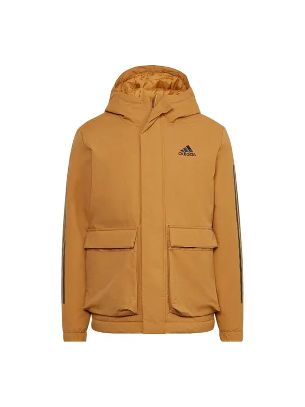 Куртка утилитас 3 полоски куртка с капюшоном Adidas — изображение 1 из 4, коричневый