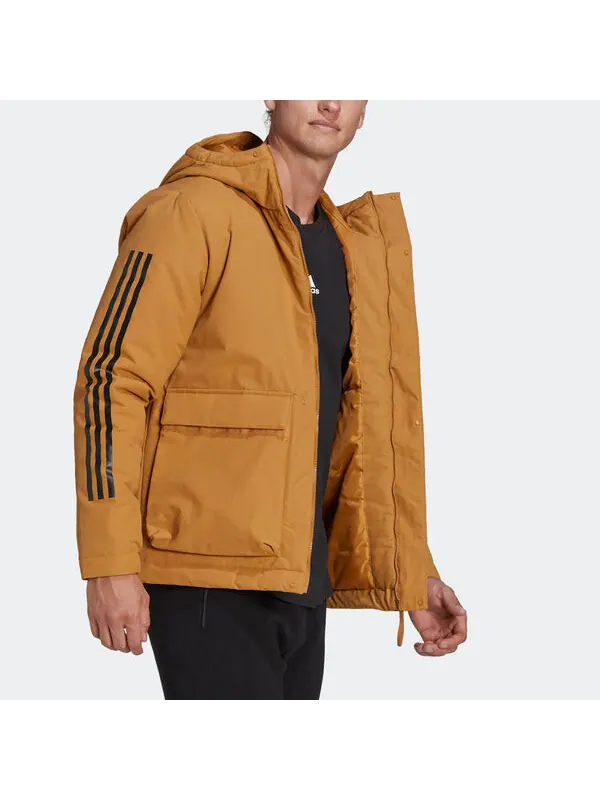 Куртка утилитас 3 полоски куртка с капюшоном Adidas — изображение 4 из 4, коричневый