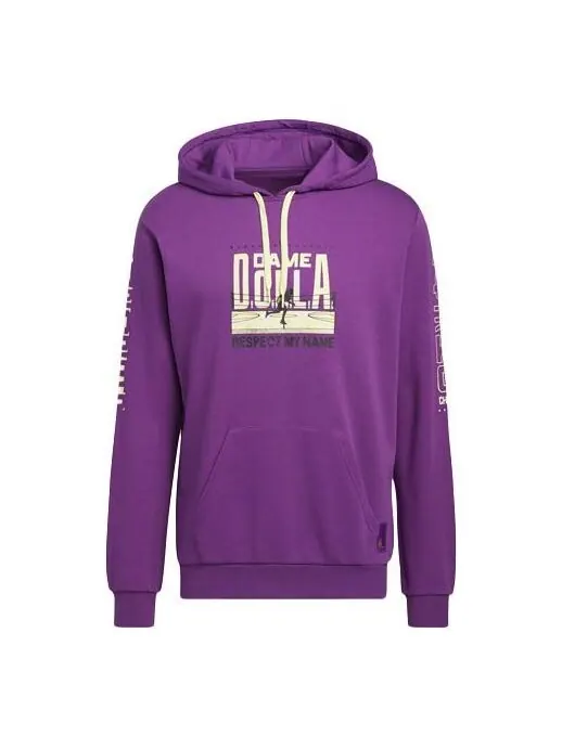 Толстовка Adidas Dame Ko Hdy Pattern Printing Basketball Sports Purple — изображение 1 из 4, мульти