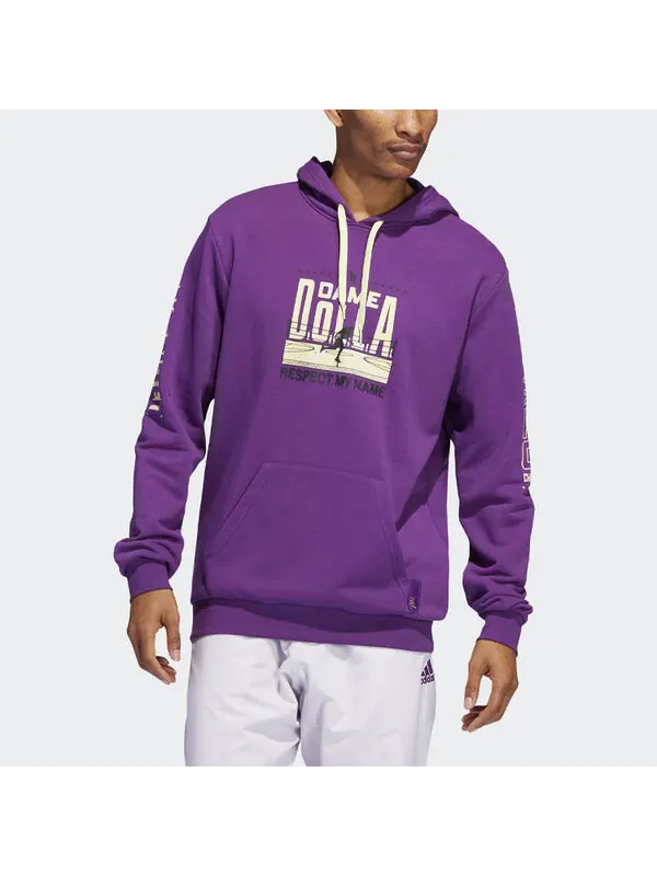 Толстовка Adidas Dame Ko Hdy Pattern Printing Basketball Sports Purple — изображение 2 из 4, мульти