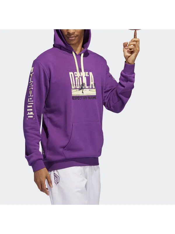 Толстовка Adidas Dame Ko Hdy Pattern Printing Basketball Sports Purple — изображение 4 из 4, мульти