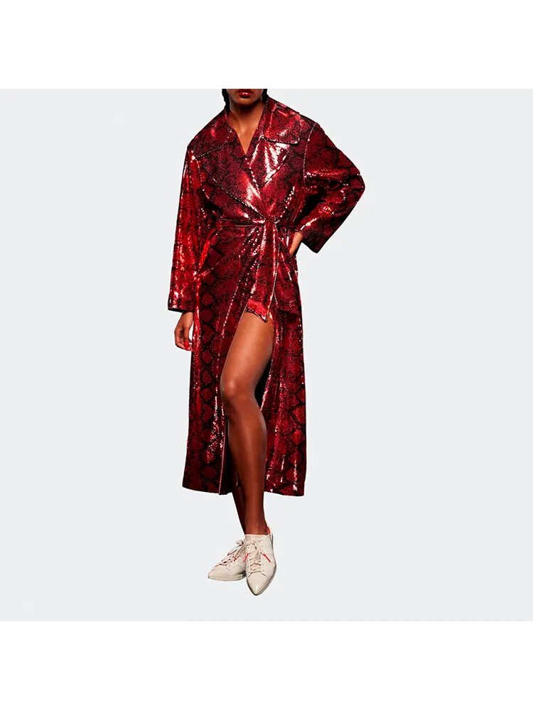 Плащ Adidas Originals Ivy Park x Sequin Duster — изображение 3 из 4, красный