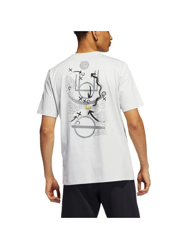 Футболка Men's adidas Don 3 King Tee Back Basketball Tactical Board Printing Sports Breathable — изображение 3 из 4, мульти