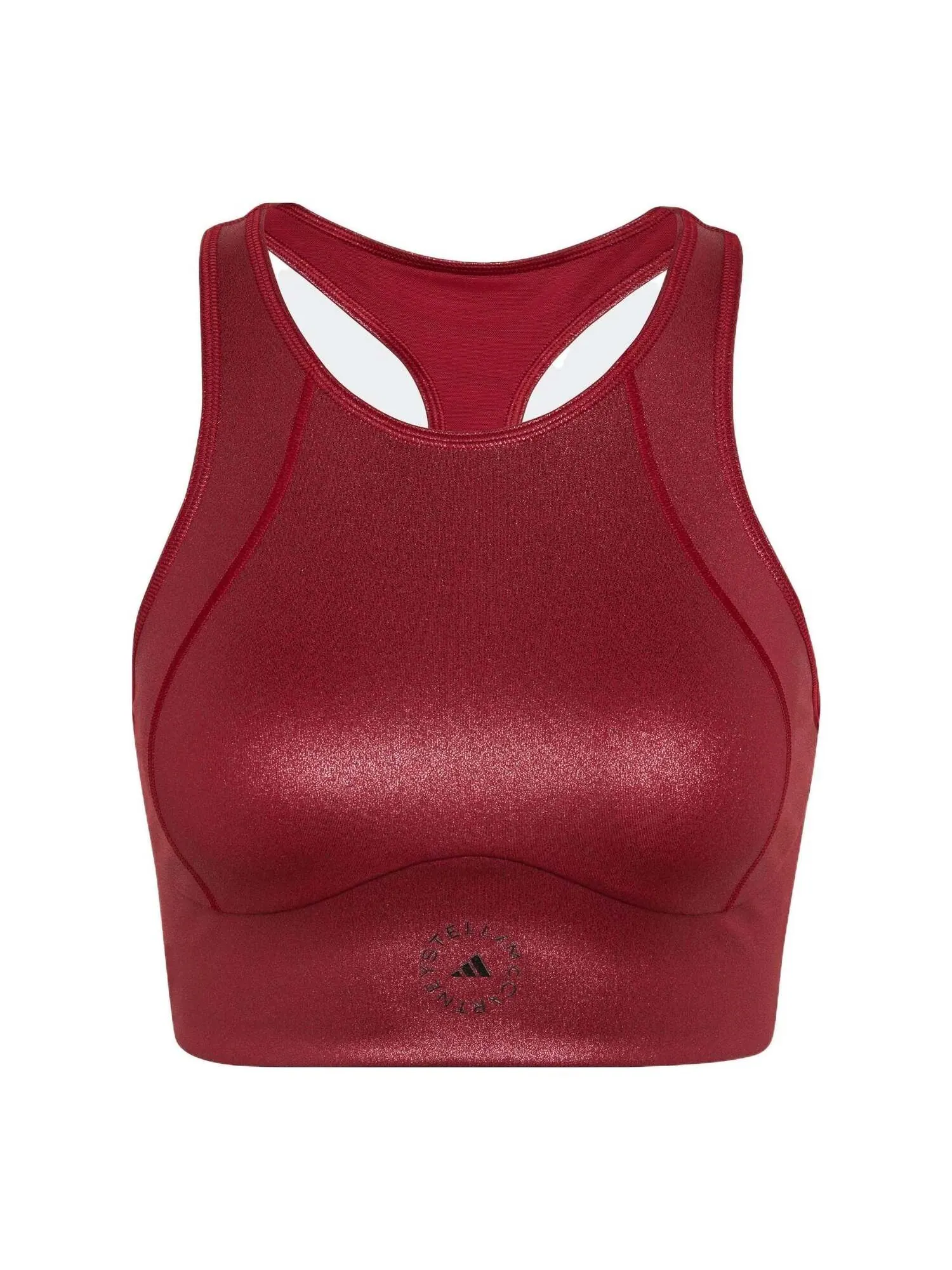 Топ (WMNS) adidas by Stella McCartney Shiny Training Crop Top 'Copper' — изображение 1 из 3, медь