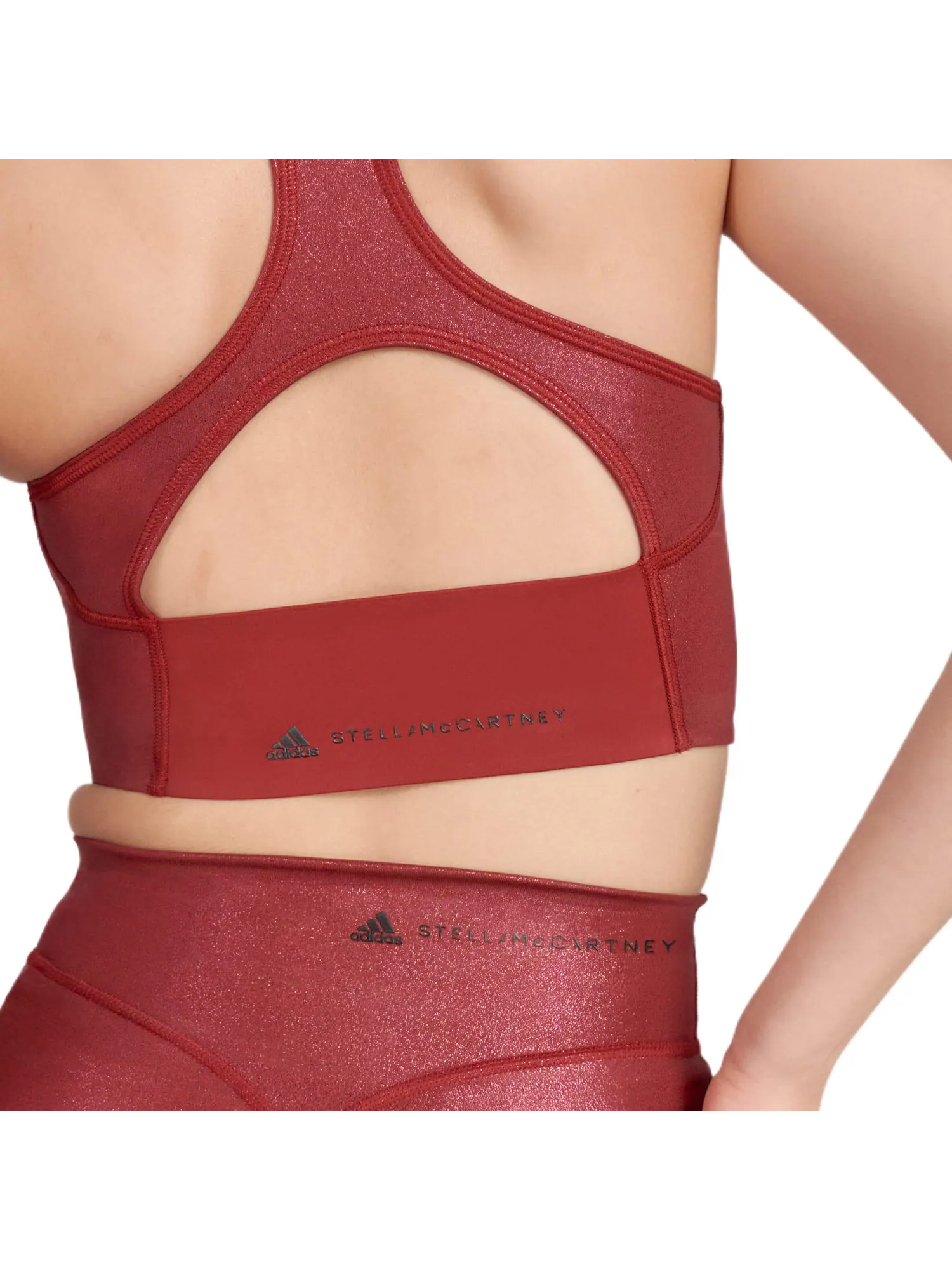 Топ (WMNS) adidas by Stella McCartney Shiny Training Crop Top 'Copper' — изображение 3 из 3, медь