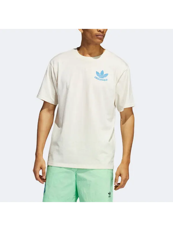 Футболка оригиналы футболка happy earth Adidas — изображение 2 из 4, белый/синий