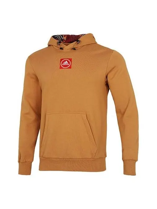 Толстовка Men's adidas Cny Gfx Hood Limited Embroidered Pattern Sports Pullover Light Brown — изображение 1 из 4, коричневый