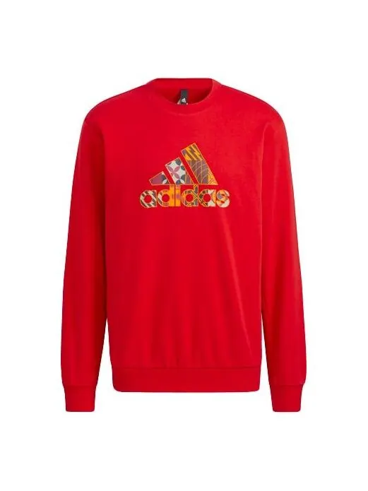 Толстовка Men's adidas Cny Gfx Crew1 Limited Logo Printing Sports Round Neck Pullover Red — изображение 1 из 4, красный