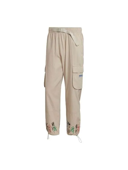 Брюки x sean wotherspoon flowers embroidered cargo pants 'light brown beige' Adidas — изображение 1 из 4