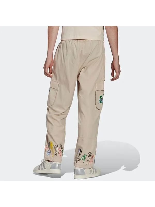 Брюки x sean wotherspoon flowers embroidered cargo pants 'light brown beige' Adidas — изображение 3 из 4