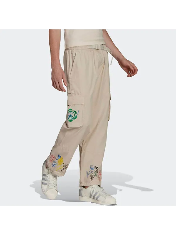 Брюки x sean wotherspoon flowers embroidered cargo pants 'light brown beige' Adidas — изображение 4 из 4