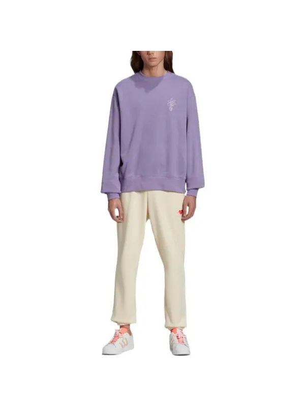 Толстовка adidas originals Sports Round Neck Pullover Casual Purple — изображение 2 из 4, мульти
