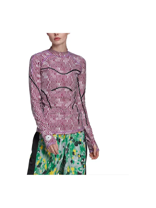 Топ от Stella McCartney Truepurpose с принтом и длинными рукавами Adidas — изображение 2 из 3, фиолетовый/черный