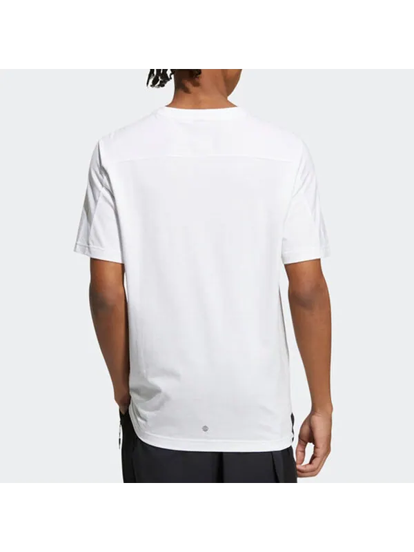 Футболка adidas Wj Gfx Logo Pattern Printing Athleisure Casual Sports Round Neck Short Sleeve White — изображение 3 из 4