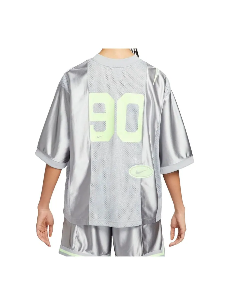 Джерси (WMNS) Nike Sportswear Street Oversized Graphic Jersey Top Asia Sizing 'Smoke Grey Barely Volt' — изображение 2 из 6