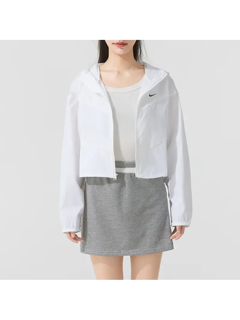 Куртка (WMNS) Nike Sportswear Windrunner Asia Sizing 'White' — изображение 2 из 5, белый