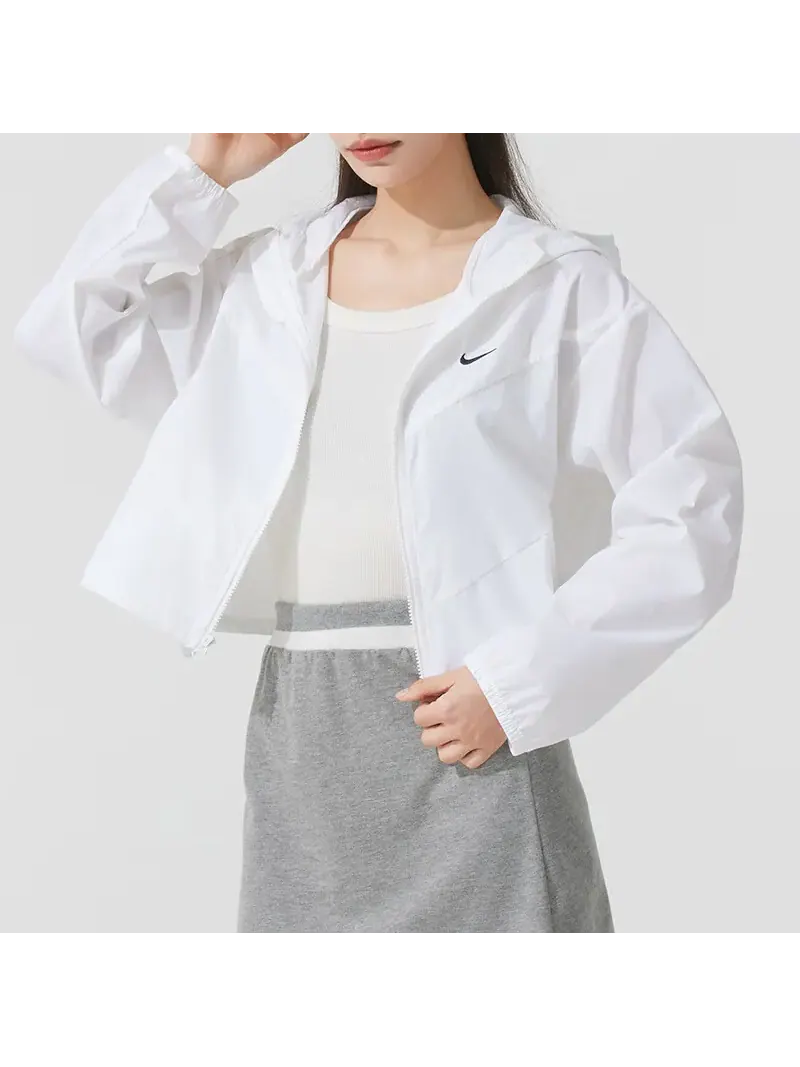 Куртка (WMNS) Nike Sportswear Windrunner Asia Sizing 'White' — изображение 4 из 5, белый