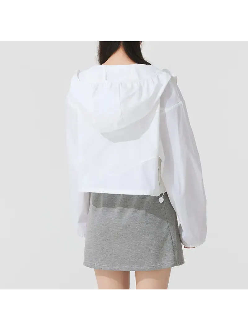 Куртка (WMNS) Nike Sportswear Windrunner Asia Sizing 'White' — изображение 5 из 5, белый
