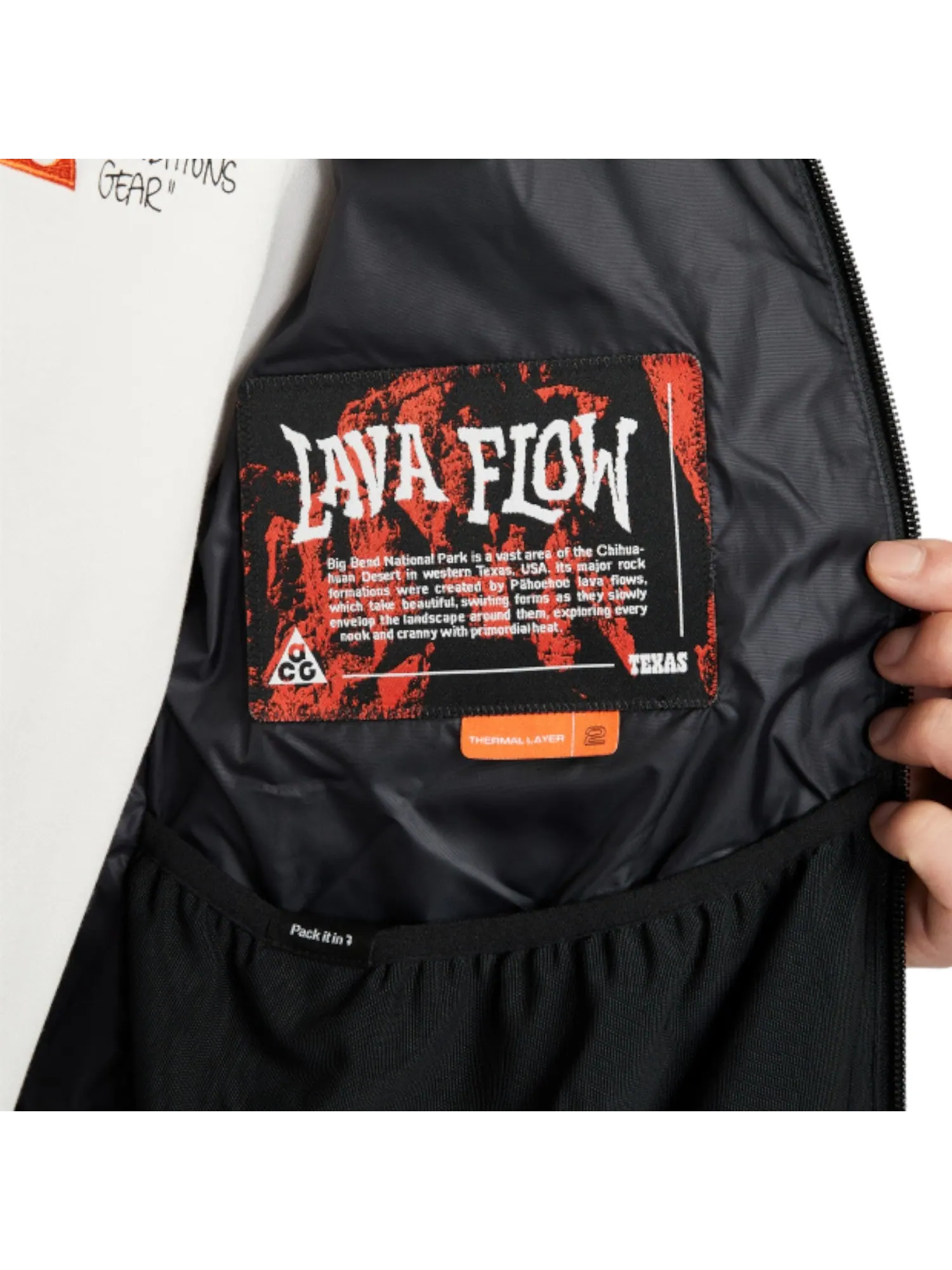 Куртка Nike ACG Lava Flow Therma-Fit ADV Jacket 'Black Summit White' — изображение 3 из 5, черный