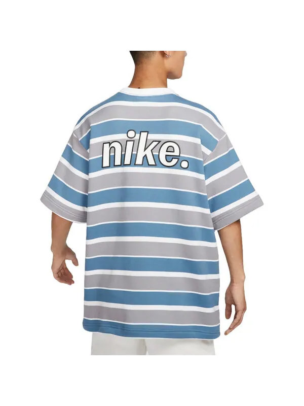 Футболка sportswear french terry t-shirt asia sizing 'aegean storm white' Nike — изображение 2 из 2, белый/черный