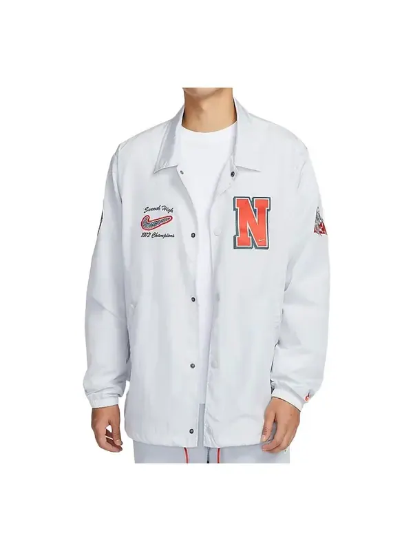 Куртка authentics jacket 'white orange' Nike — изображение 1 из 2, белый/серый/оранжевый