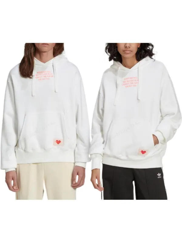 Толстовка Men's adidas originals V-Day Valentine's Day Series Cotton White — изображение 2 из 2, мульти