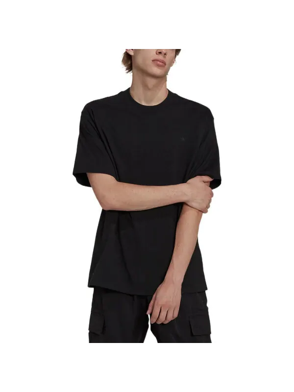 Футболка Men's adidas Solid Color Round Neck Pullover Short Sleeve Casual Black T-Shirt — изображение 2 из 4, мульти