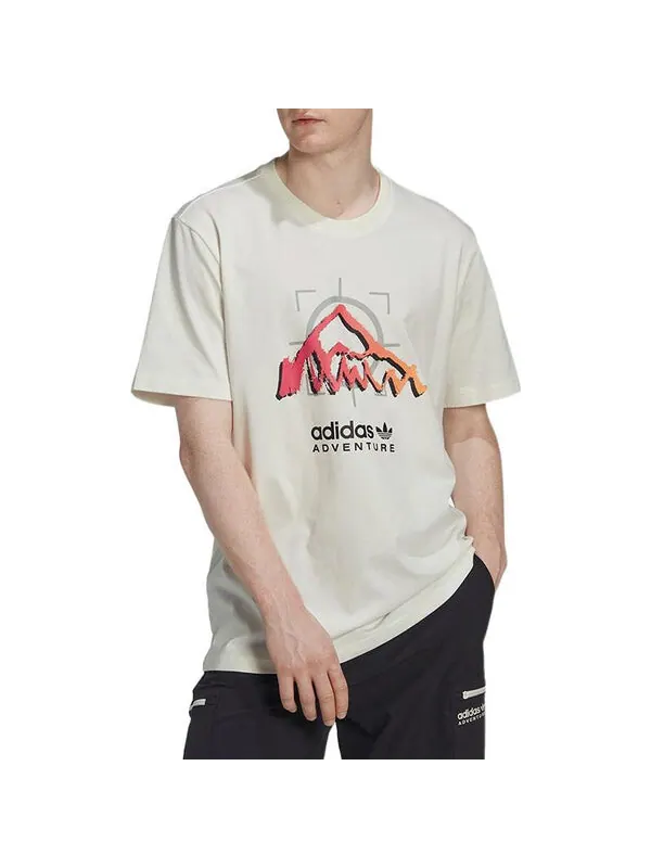 Футболка Men's adidas originals Mountain Peak Alphabet Logo Printing Round Neck Casual Short Sleeve — изображение 2 из 4